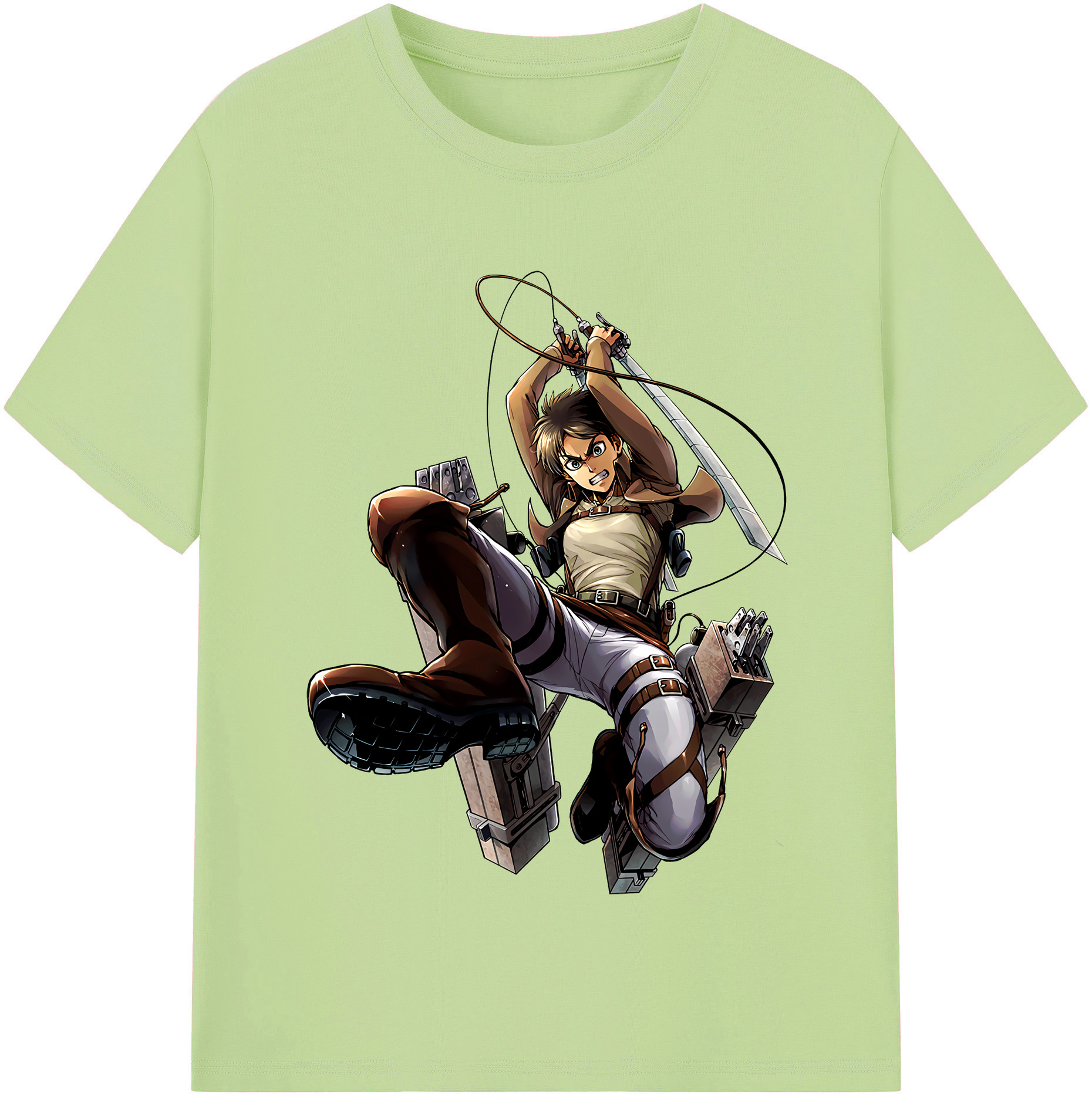 （画像用） 進撃の巨人 エレン･イェーガー Attack on Titan Eren Jäger 綿100％半袖Tシャツ（フロントプリント）